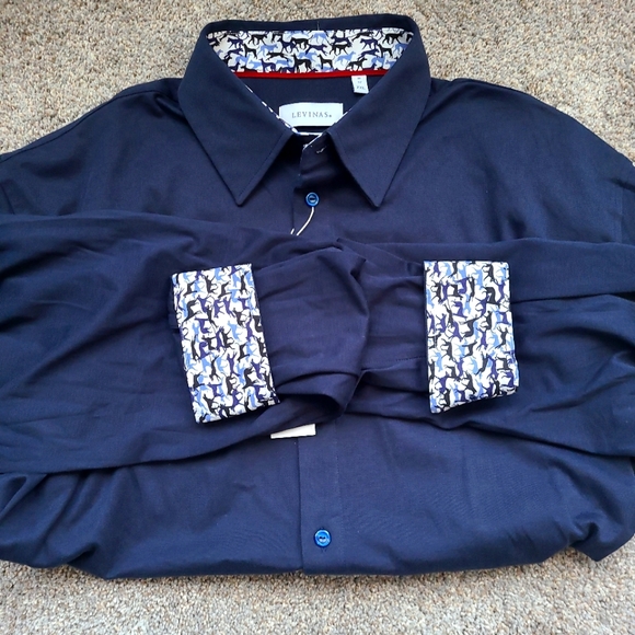 levinas dress shirts Cotton Dress Shirts for Men 17.5